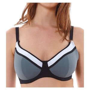 FREYA Bondi Swim Bikini Set U/W Top 34DDD, Bottoms L Gray/WhiteBlack. VGUC